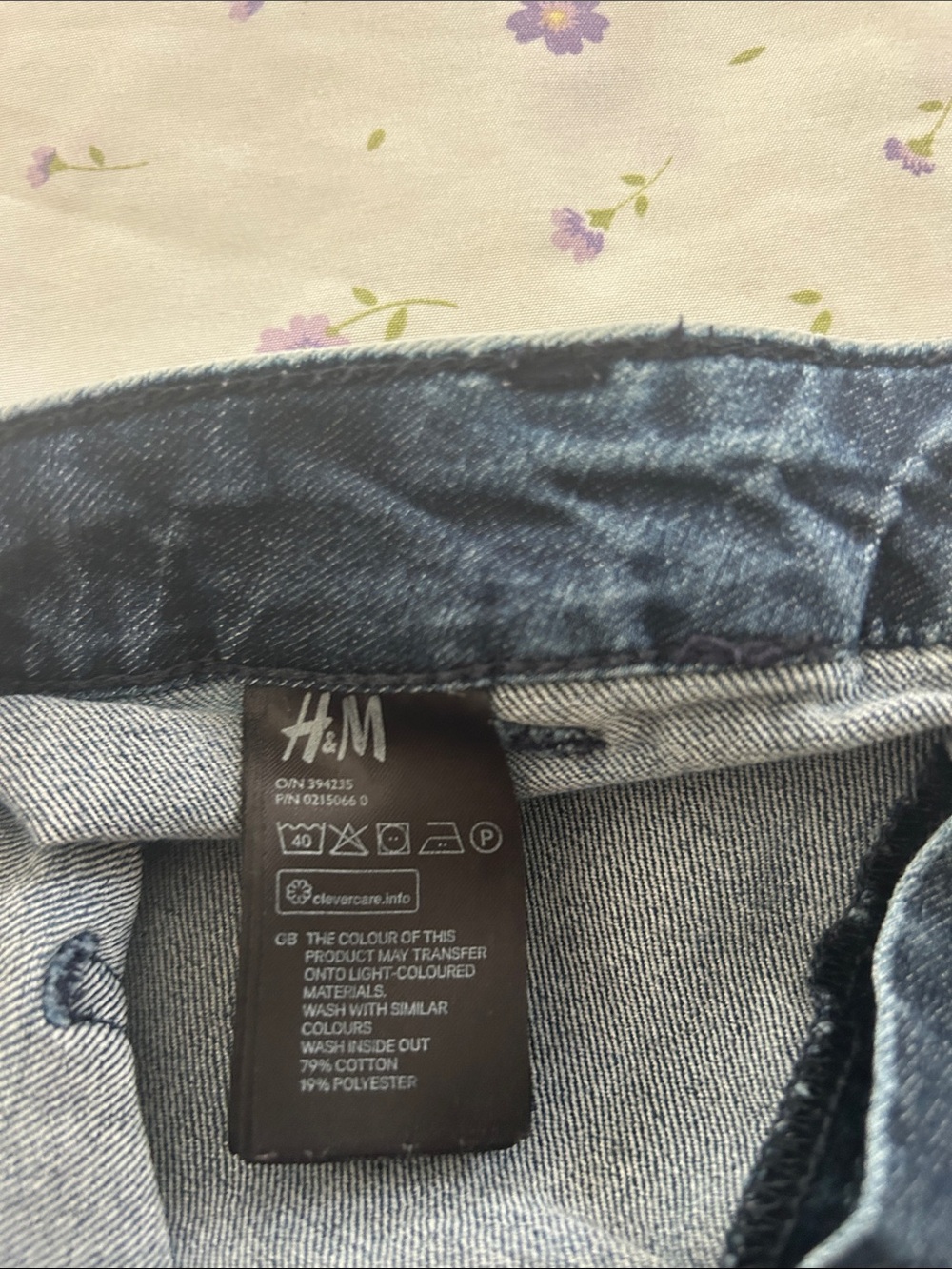 H&M Dark Blue Rolled Hem High-Rise Denim Shorts - Picture 4 of 5